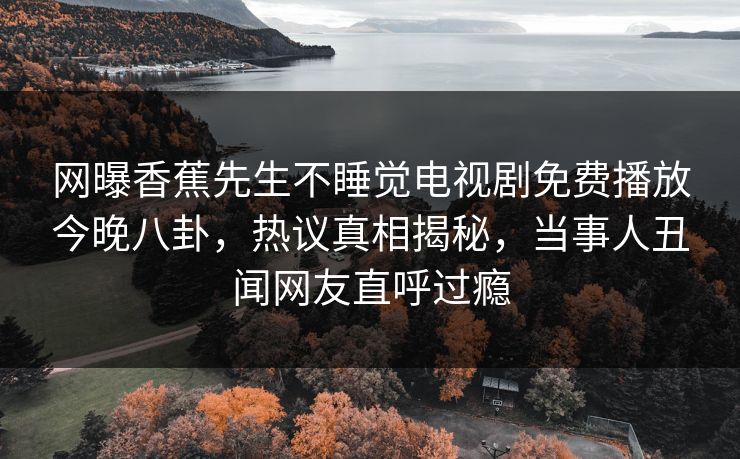 网曝香蕉先生不睡觉电视剧免费播放今晚八卦，热议真相揭秘，当事人丑闻网友直呼过瘾  第1张