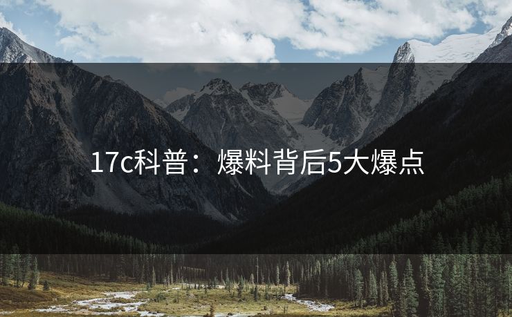 17c科普：爆料背后5大爆点