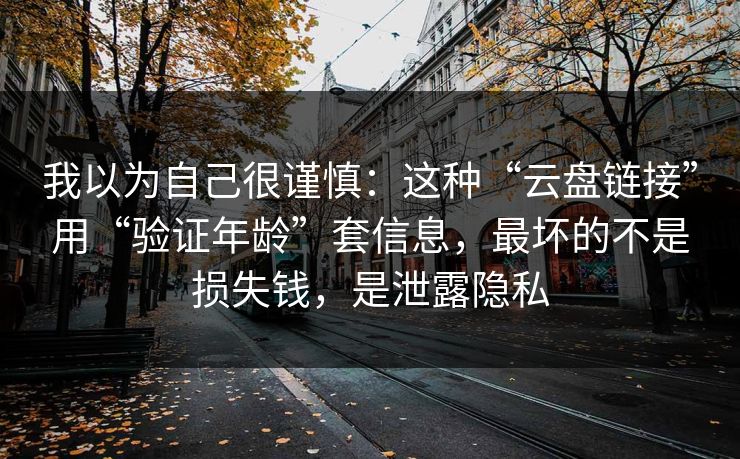 我以为自己很谨慎：这种“云盘链接”用“验证年龄”套信息，最坏的不是损失钱，是泄露隐私